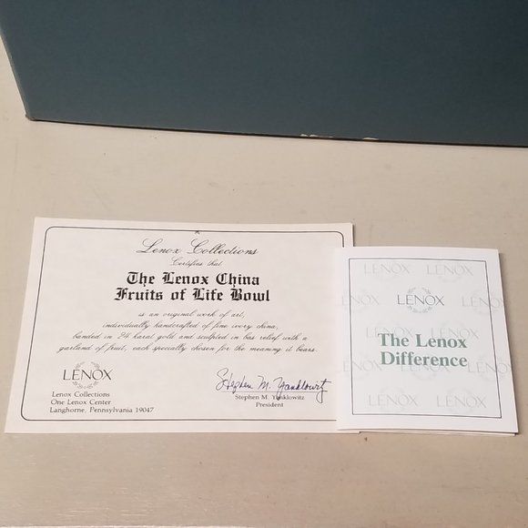 Lenox Fruits of Life 24K Gold Rim Brand New 9" Round Vegetable Bowl - Picture 9 of 13